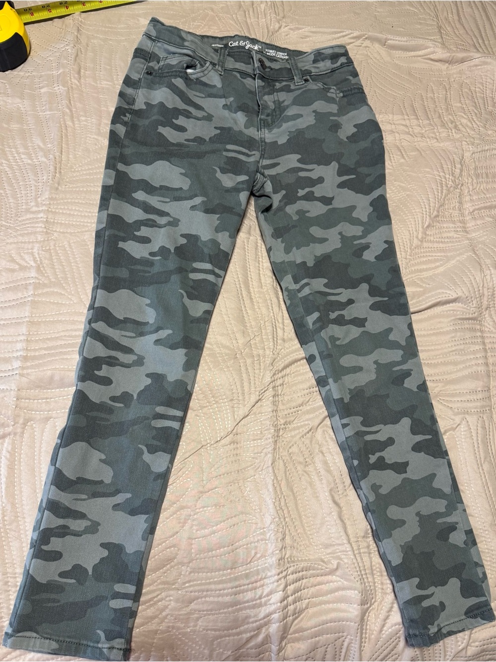 Cat & Jack Women's Green/Gray Camo Skinny Jeans Sz 12